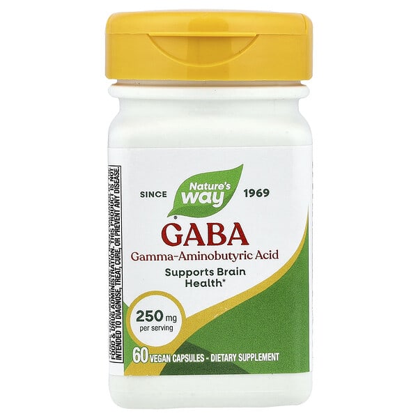 Nature's Way, GABA, 250mg, 베지 캡슐 60정