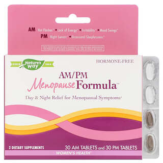 Nature's Way, Fórmula para la menopausia para la mañana y la noche, Salud de la mujer, 60 comprimidos