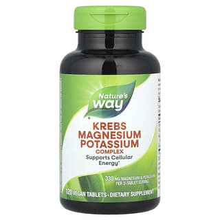 Nature's Way, Krebs Magnesium Potassium Complex, 345 mg, 120 Vegan Tablets (172 mg per Tablet)