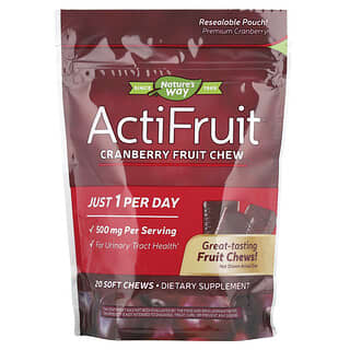 Nature's Way, ActiFruit™, żurawina do żucia, 500 mg, 20 miękkich kawałków