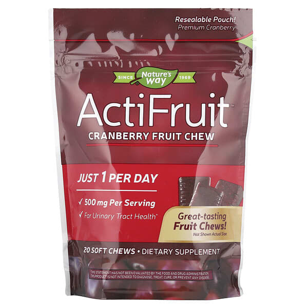 ActiFruit™, Cranberry Fruit Chew, 500 mg, 20 Soft Chews