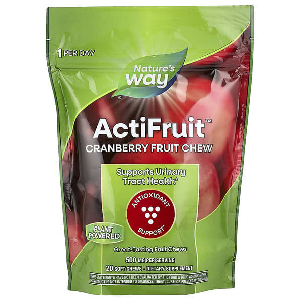 Nature's Way, ActiFruit™, Cranberry Fruit Chew, 20 Soft Chews — product photo 1