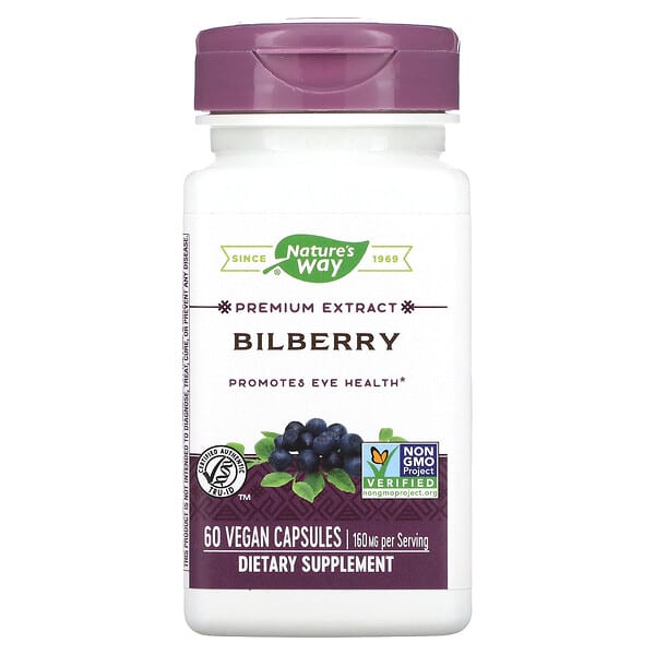 Nature's Way, Bilberry, 80 mg, 60 Vegan Capsules