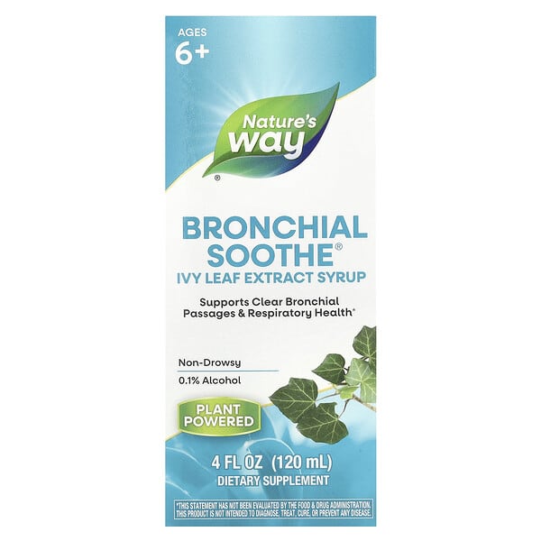 Nature's Way Bronchial Soothe®, Ivy Leaf Extract Syrup, Ages 6+, 4 fl oz (120 ml)