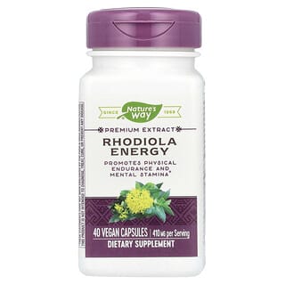 Nature's Way, Energía de rodiola, 410 mg, 40 cápsulas veganas (205 mg por cápsula)