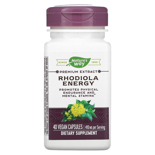 Nature's Way, Rhodiola Energy, 205 mg, 40 Vegan Capsules