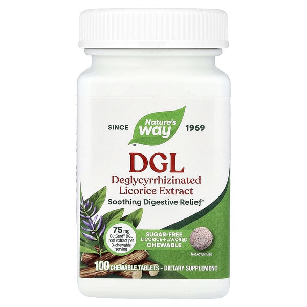Nature's Way, DGL，甘草，100 片咀嚼片