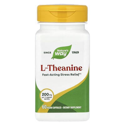 Nature's Way, L-Theanine, 60 Vegan Capsules (100 mg per capsule)