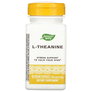 Nature's Way, L-teanina, 200 mg, 60 kapsułek wegańskich (100 mg na kapsułkę)