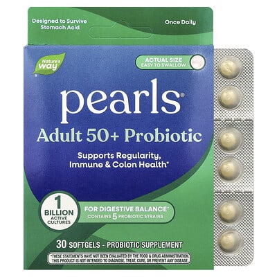 Nature's Way, Pearls®, Probiotic for Adults 50+, 1 Billion CFU, 30 Softgels