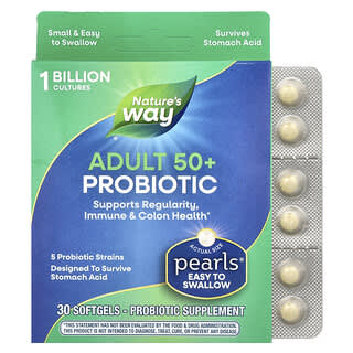 Nature's Way, Adult 50+ Probiotic Pearls , 1 Billion CFU, 30 Softgels