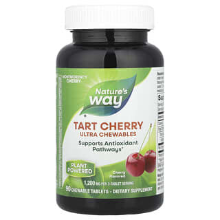 Nature's Way, Tart Cherry, Ultra Chewables, Cherry, 1,200 mg, 90 Chewable Tablets (400 mg per Tablet)