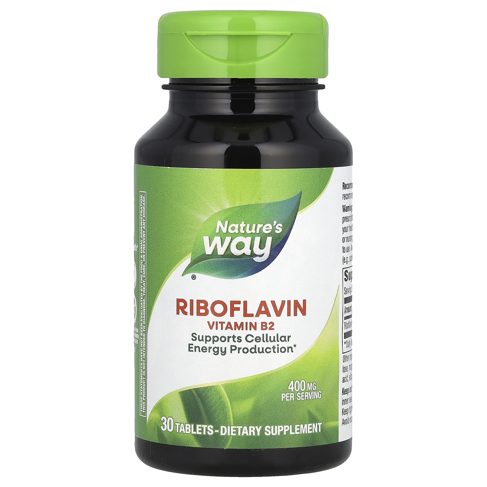 Nature's Way, Riboflavin Vitamin B2, 400 mg, 30 Tablets