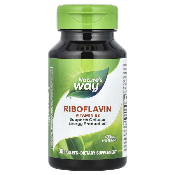 Nature's Way, Riboflavin Vitamin B2, 400 mg, 30 Tablets