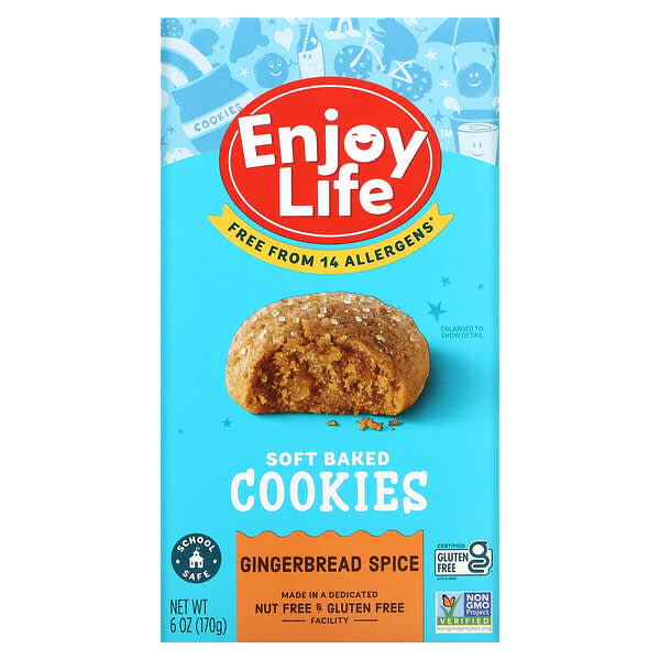 Enjoy Life Foods, Weiche gebackene Kekse, Lebkuchen-Gewürz, 6 oz (170 g)