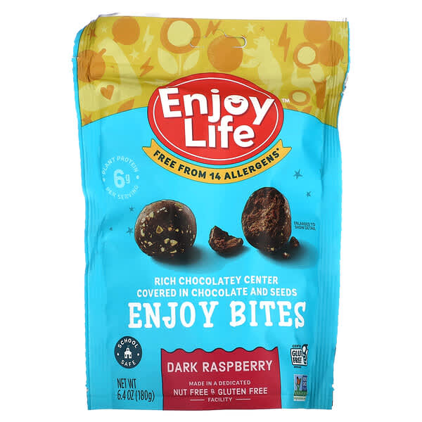 Enjoy Life Foods, チョコレートプロテインバイツ、ダークラズベリー、180 g（6.4 oz）