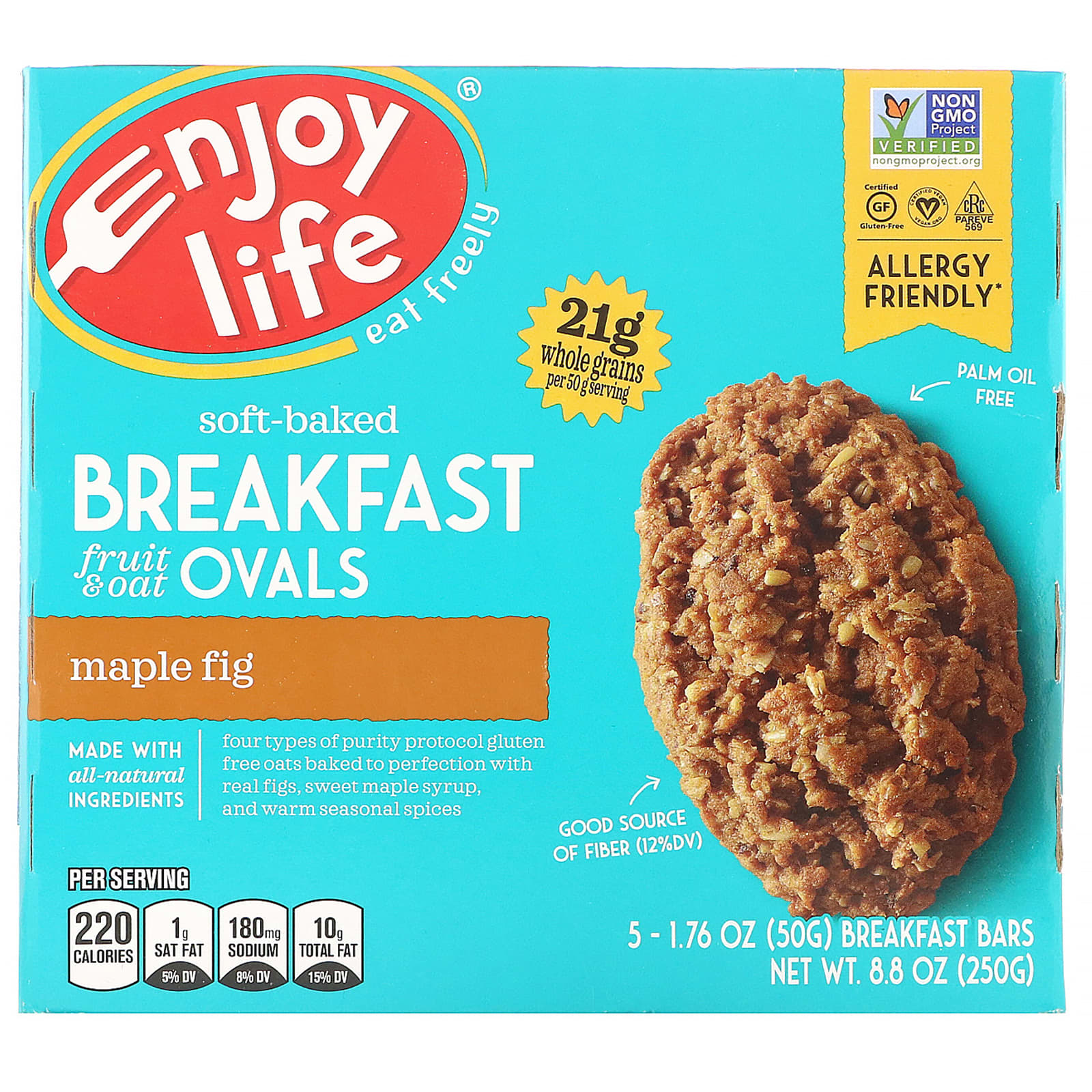 Enjoy Life Foods, Soft-Baked Breakfast Fruit & Oat Ovals, Maple Fig, 5 ...