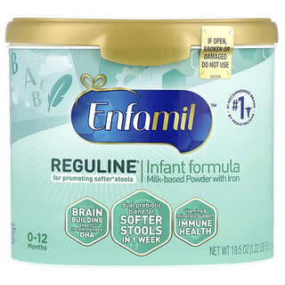 Enfamil, Reguline® Infant Formula, Milk-Based Powder With Iron, 0-12 Months, 19.5 oz (553 g)