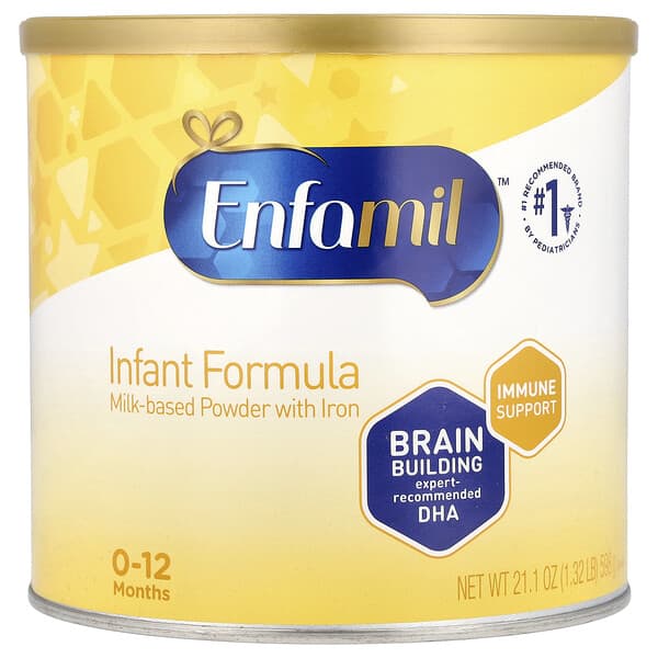 Enfamil, 유아용 포뮬라, 우유 기반 분말, 철분 함유, 0~12개월, 598g(21.1oz)