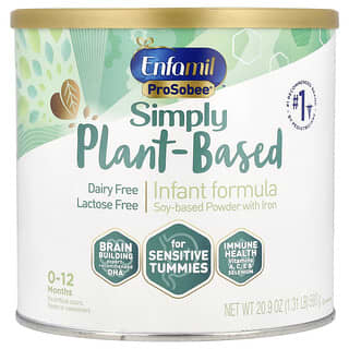 Enfamil, ProSobee®, Simply Plant-Based, Fórmula Infantil, Pó à Base de Soja com Ferro, 0-12 Meses, 593 g (20,9 oz)