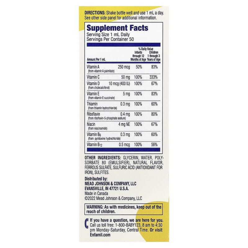 Poly-Vi-Sol®, Multivitamin Drops, 6-24 Months, 1 2/3 fl oz (50 ml)