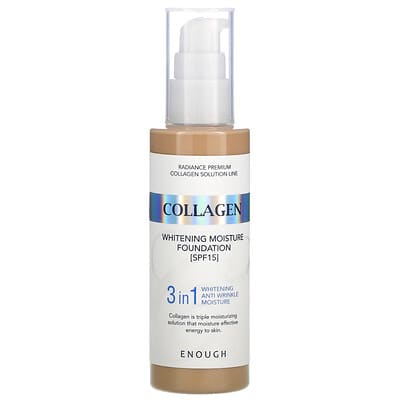 Enough,Collagen,WhiteningMoistureFoundation,SPF15,#21,3.38floz(100ml)