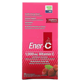 Ener-C, Vitamina C, Mistura para Bebida Multivitamínica, Framboesa, 30 Envelopes, 277 g (9,8 oz)
