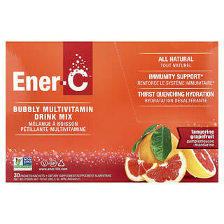 Ener-C, Vitamin C, Bubbly Multivitamin Drink Mix, Tangerine Grapefruit, 1,000 mg, 30 Packets