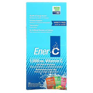Ener-C, فيتامين جـ، مزيج شراب متعدد الفيتامينات، عبوة متنوعة، 1000 ملجم، 30 كيس، 9.9 أونصة (282.9 جم)