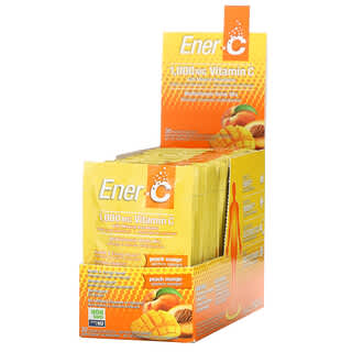 Ener-C, Vitamina C, Mezcla para preparar bebidas multivitamínicas, Melocotón y mango, 1000 mg, 30 sobres, 9,64 g (0,3 oz) cada uno