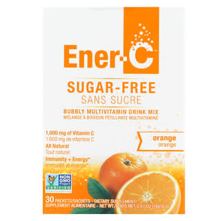 Ener-C, Vitamine C, Mélange pour boisson multivitaminée, Sans sucre, Orange, 1000 mg, 30 sachets, 5,35 g chacun