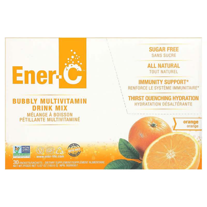 バブリー マルチビタミン ドリンクミックス、無糖、オレンジ、1,000mg