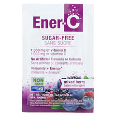 Ener-C, Vitamina C, Mezcla para preparar bebidas multivitamínicas, Sin azúcar, Bayas mixtas, 1000 mg, 30 sobres, 5,46 g (0,2 oz) cada uno