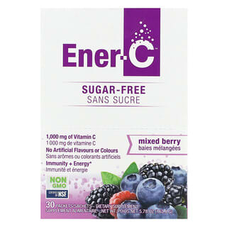 Ener-C, Витамин C, мультивитаминная смесь для напитков, без сахара, ягодная смесь, 1000 мг, 30 пакетиков по 5,46 г (0,2 унции)