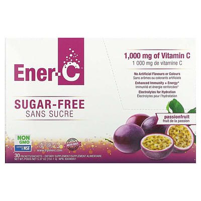 Ener-C, Vitamin C, Multivitamin Drink Mix, Sugar Free Passion Fruit, 1,000 mg, 30 Packets, 0.2 oz (5.07 g) Each