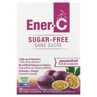 Ener-C, Vitamina C, miscela multivitaminica per bevande, frutto della passione senza zucchero, 1.000 mg, 30 bustine, 5,07 g ciascuna