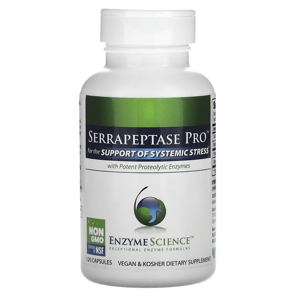 Enzyme Science, Serrapeptase Pro（セラペプターゼプロ）プロテオリティック エンザイム入り、120粒