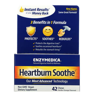 Enzymedica, Средство от изжоги, ваниль и апельсин, 42 жевательных таблетки