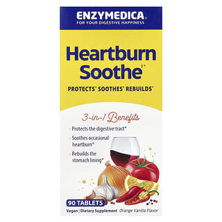 Enzymedica, Heartburn Soothe, Orange Vanilla, 90 Tablets