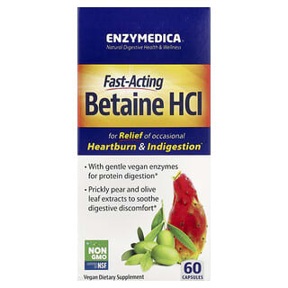 Enzymedica, 速效甜菜鹼 HCI，60 粒膠囊