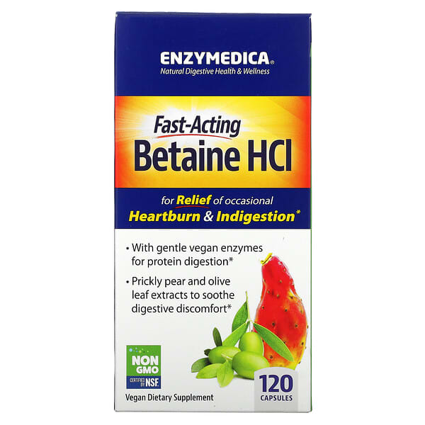Enzymedica, Betaine HCl, 120 Capsules
