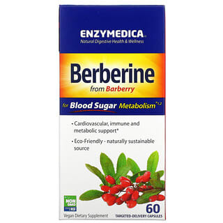Enzymedica, Berberina para o Metabolismo do Açúcar no Sangue, 60 Cápsulas de Entrega Direcionada
