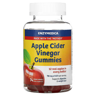 Enzymedica, Apple Cider Vinegar Gummies, 74 Vegan Gummies