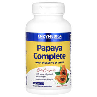Enzymedica, Papaya Complete（パパイヤコンプリート）、パパイヤミント、タブレット240粒