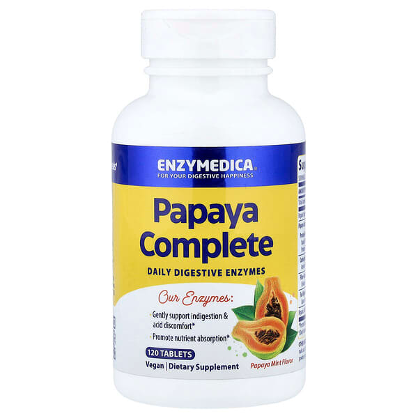 Enzymedica, Papaya Complete, Papaya Mint, 120 Tablets — product photo 1