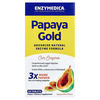 Enzymedica, Papaya Gold, Papaya Mint, 60 comprimidos