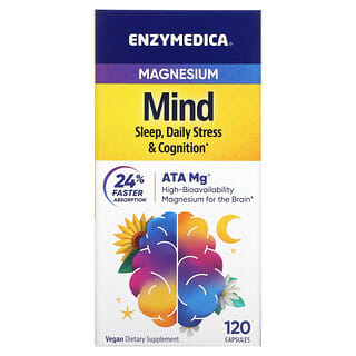 Enzymedica, Magnésio, Mente, 120 Cápsulas