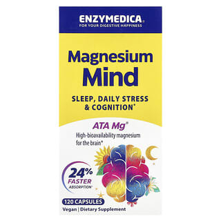 Enzymedica, Magnesium Mind, магний для поддержки когнитивных функций, 120 капсул