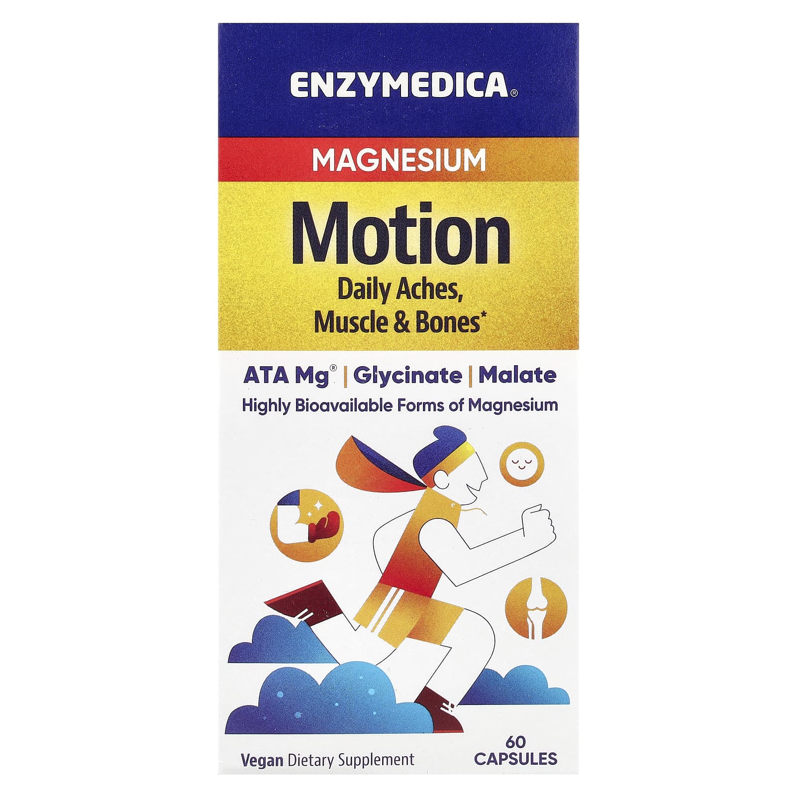 Enzymedica, Motion, магний, 60 капсул (350 мг в 1 капсуле)