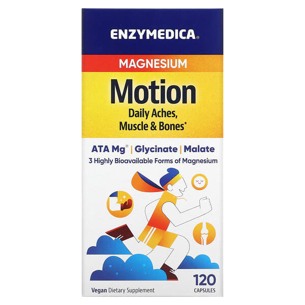 Enzymedica‏, מגנזיום, לשיפור התנועה, 120 כמוסות
